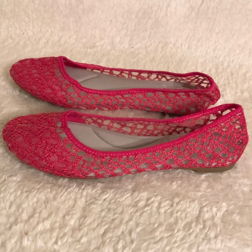 Women’s Flat Shoes Pink Lace casual flats Shoes Summer shoes Size 9 - Picture 2 of 8